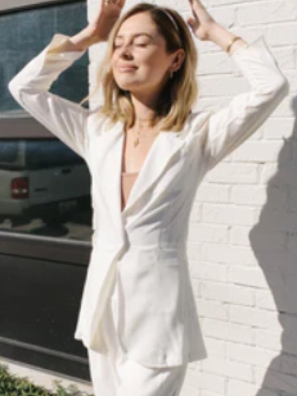 Tribe Kelley | Size L Women's Field Blazer | Shade Bone